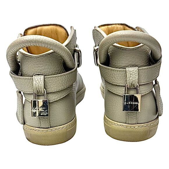 Buscemi High Top Men’s Sneaker Gray Leather Size EU 41 US 8.5  Pre-Owned - Picture 8 of 12